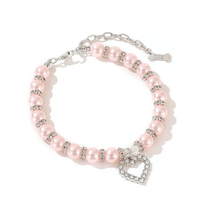 Accessoires pour animaux de compagnie, collier et laisse pour chat en plastique de style princesse avec collier de perles pour chats et chiens de petite et moyenne taille, fleur - Product Image 4