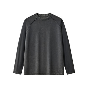 Haute qualité personnalisé blanc délavé Vintage <span class=keywords><strong>3xl</strong></span> pierre lavé 500gsm noir surdimensionné hommes à manches longues délavé t-shirts - Product Image 1