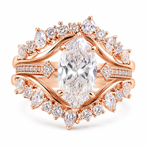 Set di Anelli con Corona Micro Pavé per Donne, Gioielli di Moda Stile Principessa - Product Image 1