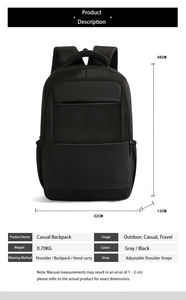 <span class=keywords><strong>Mochila</strong></span> para Portátil de Lona Impermeable de 17 Pulgadas con Diseño de Letras y Puerto USB, Antirrobo, a Precio Económico - Product Image 2