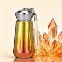 Bouteille d'eau isotherme en titane pur à double paroi avec diamant, tasse de voyage portable avec cordon et coffret cadeau