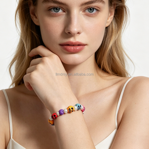 Artículos para Fiestas, Pulsera con Dijes de Calaveras Góticas, Estilo Punk, Accesorio para Halloween, Regalo de Aniversario para Ella - Product Image 1