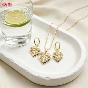 Ensemble de bijoux Hengdian Big Fashion plaqué or 18 carats, pas cher, en forme d'arbre avec émail et zircon, pour femmes - Product Image 2
