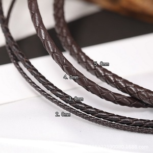 DIY 3/4/5/6mm Colorful <b>Braided</b> Genuine Leather Cord <b>Accessories</b> for Necklaces & Bracelets Round Leather - Product Image 3
