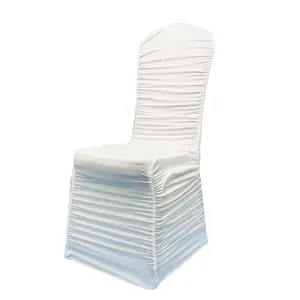 Removable Universal Washable Ruched Fashion Stretch Spandex Banquet Chair Cover