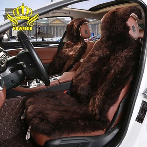 Rownfur Vente directe, fourrure de mouton australienne authentique de haute qualité, fourrure de luxe, ajustement universel, ensemble complet pour sièges de voiture, Land Cruiser, toutes saisons - Product Image 6