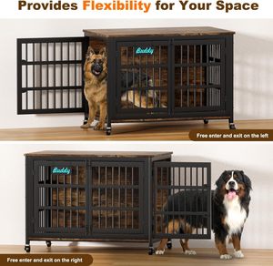 <strong>Dog</strong> Crate Furniture with Name Tag, Heavy Duty <strong>Dog</strong> <strong>Kennel</strong> Indoor for <strong>Large</strong> <strong>Dogs</strong>, Escape-Proof and Chew-Proof <strong>Dog</strong> Cage - Product Image 5