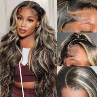 Perruque Lace Front HD 13x6 en Cheveux Humains, Ondulée, Cheveux Vierges Indiens Bruts, Sans Colle, pour Vendeurs