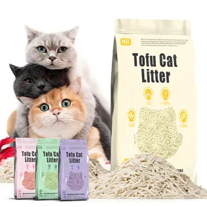Harga terbaik tahu kotoran kucing kustom penyerapan air yang kuat kotoran kucing campuran 100% bebas debu penghilang bau