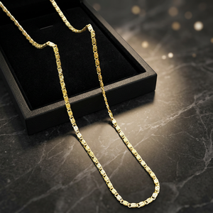 Collier chaîne byzantine plaqué or 14K 18K 24K en gros, chaînes de mode, colliers au design moderne, chaîne en laiton - Product Image 6