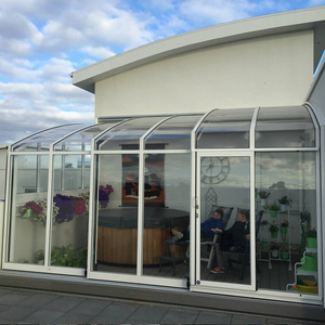 Système <span class=keywords><strong>de</strong></span> persiennes modernes <span class=keywords><strong>en</strong></span> aluminium, véranda mobile inclinée, <span class=keywords><strong>porte</strong></span> <span class=keywords><strong>en</strong></span> verre double trempé double vitrage Low-E pour villa résidentielle extérieure - Product Image 5