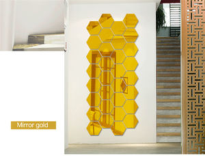 6 pièces/ensemble <span class=keywords><strong>XXL</strong></span> hexagone <span class=keywords><strong>miroir</strong></span> Stickers muraux 3D acrylique <span class=keywords><strong>miroir</strong></span> autocollant décoratif étanche décor à la maison autocollants personnalisés - Product Image 3