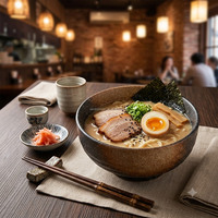 Vaisselle jetable en céramique et porcelaine pour cuisine japonaise et restaurant coréen, bol à ramen et udon sans plomb, style zen asiatique, pour l'hôtellerie-restauration