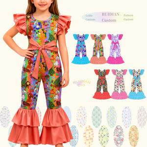 <span class=keywords><strong>Combinaison</strong></span> en soie imprimée florale pour filles, été, tout-petits filles de 8 à 14 <span class=keywords><strong>ans</strong></span>, <span class=keywords><strong>combinaison</strong></span> en tricot imprimée pour enfants - Product Image 1