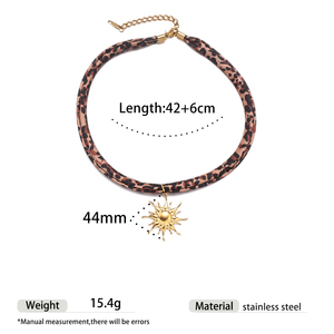 Collar de bufanda de acero inoxidable de estilo Vintage N & S para <span class=keywords><strong>mujer</strong></span>, joyería de <span class=keywords><strong>moda</strong></span> con estampado de leopardo, accesorio de Venta caliente - Product Image 5