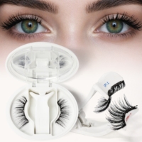 Ensemble de cils magnétiques 3D portables, naturels, denses et doux, cils recourbés doux avec applicateur, sans colle, étiquette privée personnalisée