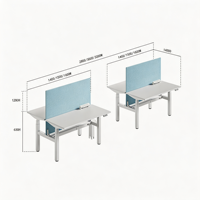 Bureau assis-debout à hauteur réglable, trois sections, double moteur, couleur personnalisable, adapté aux postes de travail modernes
