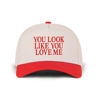 Gorra de Béisbol de Cinco Paneles en Dos Tonos, Bordada con "You Look Like You Love Me", Varias Opciones de Bordado Personalizado Disponibles