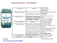 Engrais concentré de protéines de poisson hydrolysées enzymatiquement, soluble dans l'eau, pour application foliaire agricole par épandage