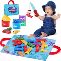 Set Mainan Memancing Montessori Permainan Memancing Magnetik Kain Lembut untuk Balita 1-3 Tahun Mainan Mandi Edukatif Menghitung dan Menyortir untuk Anak-anak