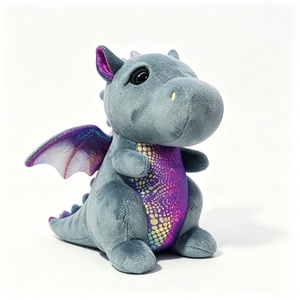 Peluche de dragon personnalisée, adorable peluche de dragon, peluche de dragon ailé, peluche de dragon gris - Product Image 3