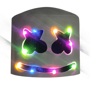 Masque en latex lumineux en forme de guimauve <span class=keywords><strong>pour</strong></span> festival de <span class=keywords><strong>musique</strong></span>, fête costumée d'<span class=keywords><strong>Halloween</strong></span>, performance et accessoires de masque de jour - Product Image 5