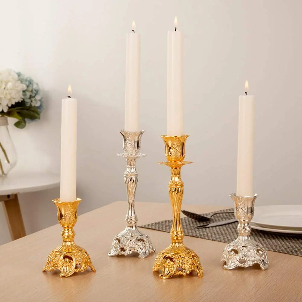 Роскошные декоративные подсвечники, рождественские конусные свечи для свадебного украшения, 7,4 дюймов, 50-дюймовый сплав, печать на высокой печати