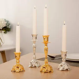 Portacandele decorati Deluxe candele coniche natalizie per Shabbat centrotavola per matrimoni 7.4 pollici 50 lega stampa tipografica OEM