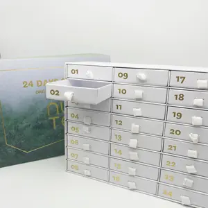 Caixa de embalagem do calendário da caixa de presente do advente do natal com 24 gavetas