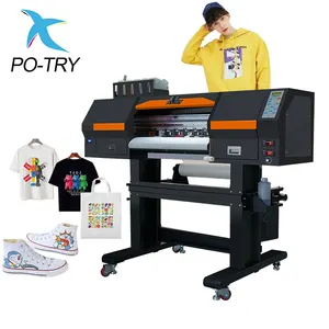 PO-TRY mudah dioperasikan 60cm Transfer panas Film mesin cetak 2 I3200 printhead DTF Printer