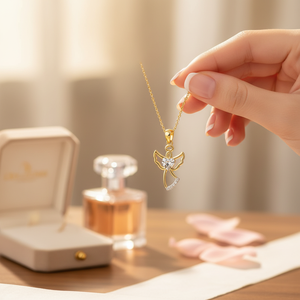 สร้อยคอจี้เทวดาสีทอง14K สร้อยคอป้องกันเสน่ห์รักนางฟ้าสำหรับผู้หญิงเครื่องประดับดีสำหรับผู้หญิงทำในตุรกี - Product Image 3