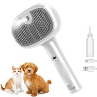 Brosse à vapeur auto-nettoyante en acier inoxydable pour animaux de compagnie, pour enlever les poils morts, facile à utiliser, pour le toilettage des chiens