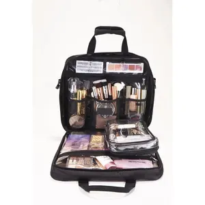 Özel Logo şeffaf şeffaf PVC profesyonel sanatçı kuaför makyaj seti seti çantası