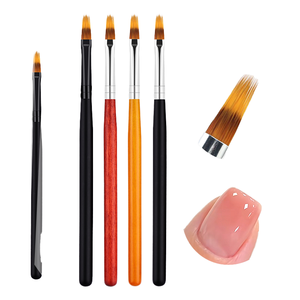 Pinceau professionnel pour ongles en gel UV et acrylique, poils en nylon, manche en bois, virole sertie, outil de manucure - Product Image 4