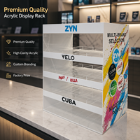 Présentoir en acrylique personnalisé pour sachets de snus Cuba, avec système de poussée, empilable, type armoire