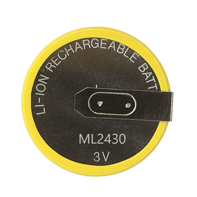 Customized ML2430 Button Coin Cell Battery 3V 100mAh Ml2430 Rechargeable Battery Lithium with Solder Pins