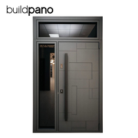 Porte de sécurité moderne en aluminium moulé pour entrée de villa, bâtiment résidentiel de luxe, panneau décoratif, structure à cadre solide