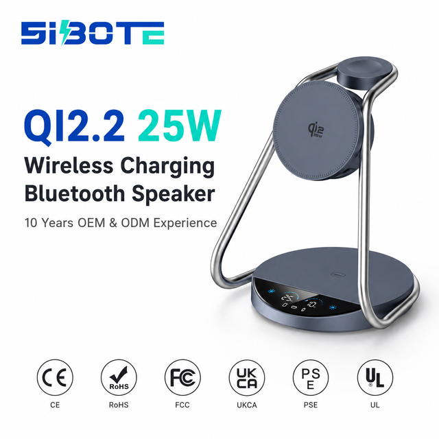 QI2.2 25W 3-in-1 Magnetic Wireless Charger Stand with Cooling TEC Night Light for Phone Apple Watch Samsung Watch Earbuds