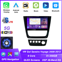 Autoradio multimédia GPS Android 2 Din sans fil pour VW Golf 6 Saveiro Voyage 2008-2012 avec support de tableau de bord