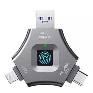 Hot Sale Biometric Fingerprint Extern U Disk 64GB 128GB 256GB 512GB USB Stick Smart Unlock Thumb Drive