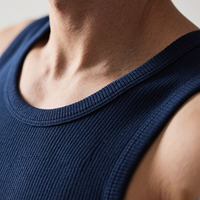 Camiseta sin mangas de gimnasio acanalada con logotipo personalizado para hombre, chaleco de entrenamiento deportivo para correr sin mangas de algodón de peso pesado