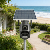 ICSEE 6mp Dual Lens PTZ Solar Wifi Security Camera Full Hd Night Vision Alarm System Ip Network Cctv Camera 4g Sim Card