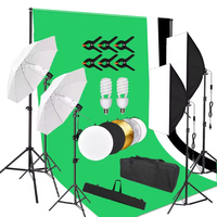 Studio Fotografi Set Latar Belakang Stand Layar Hijau Muslin Backdrop Softbox Payung Fotografi Produk