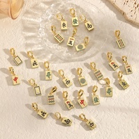 Breloques Mahjong Tendance pour la Fabrication de Bijoux DIY, Bracelets, Colliers, Breloques à Clipser en Métal Doré Émaillé