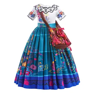 Encanto Mirabel Isabela Dress Cosplay Costume Outfit Magic Family Princess Dress For Girls Birthday Halloween With Accessories