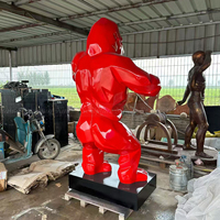 Sculpture de gorille artistique peinte à la main, taille réelle, sur mesure, de haute qualité, marque Xintuo, en résine, couleur personnalisable, Wild Kong