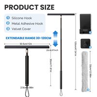 Meilleure vente grattoir à vitres outil de nettoyage grattoir à vitres nettoyant tige télescopique essuie-glace réglable Support en caoutchouc noir et souple