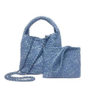 Bolso Tote de <span class=keywords><strong>Neopreno</strong></span> con Diseño Novedoso 2026, de Alta Calidad, con Cadena Cruzada, Correa para Hombro, Estilo Tie-Dye, Tejido Vaquero, con Cremallera, para Mujer - Product Image 1