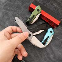 Couteau de poche pliable classique de chasse de qualité supérieure KS7350, couteau utilitaire tactique avec manche en alliage d'aluminium usiné CNC