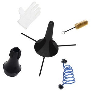 Kit de cuidado de limpieza de mantenimiento de accesorios de trompeta que incluye cepillo de válvula de soporte de trompeta cepillo de serpiente Flexible guantes silenciosos - Product Image 5